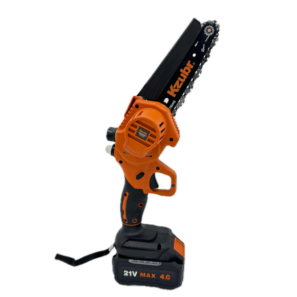 Mini fierastrau (mini drujba) cu 2 acumulatori Kzubr KLECS-21V-6” K10027, 21V, Rezervor ulei - sistem de ungere, Lama 20cm