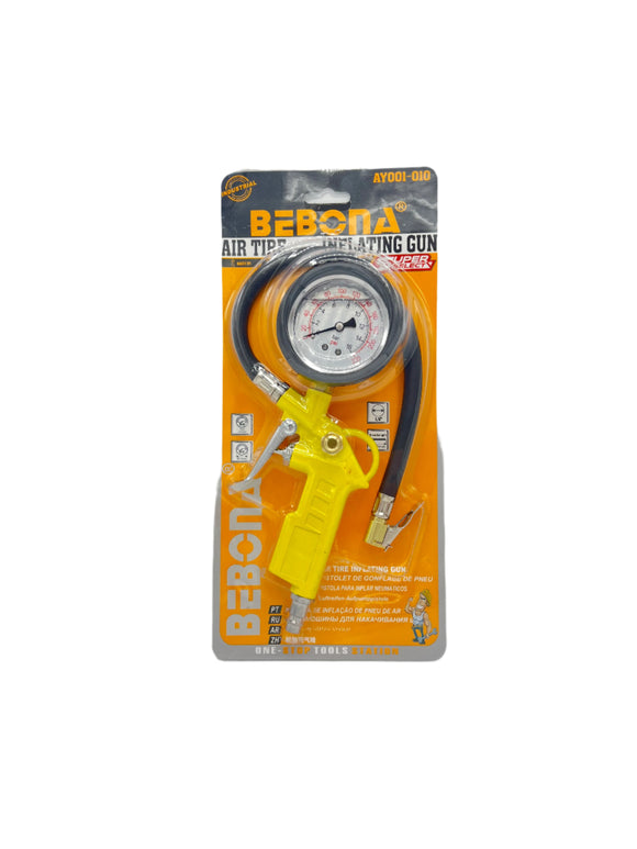 Pistol aer umflare roti cu manometru BEBONA (cu gel în manometru)