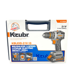 Masina de insurubat si de gaurit cu percutie fără perii (brushless) KZUBR - 2 Viteze, 21V, 2x Acumulatori Li-Ion, 60nm (bormasina)