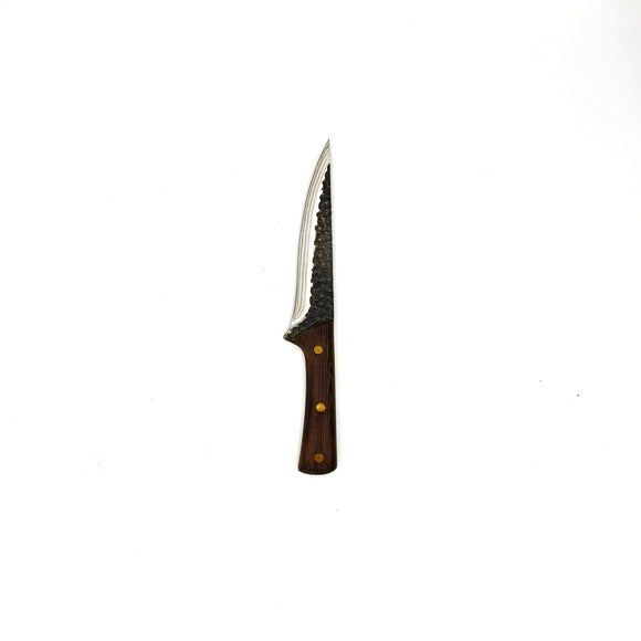 Cuțit Filetare Artizanal – Subțire, Forjat, Mâner Lemn, lama de 155mm