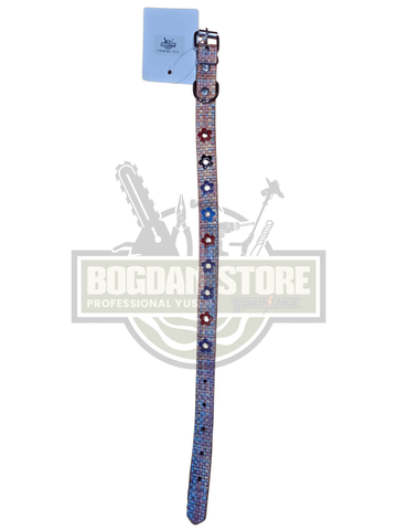 Curea de caine model flori - 45cm x 2 cm
