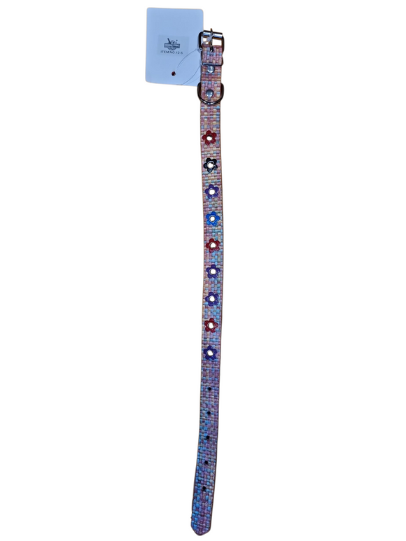 Curea de caine model flori - 45cm x 2 cm