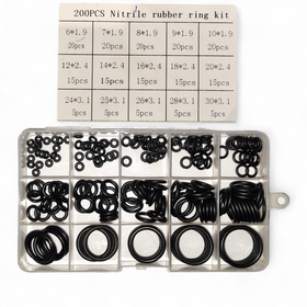 Set 200 Garnituri O-Ring din Cauciuc Nitrilic (NBR), 15 Dimensiuni