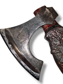 Topor Forjat Premium Nordic Wolf cu Mâner Sculptat și Teacă din Piele-2