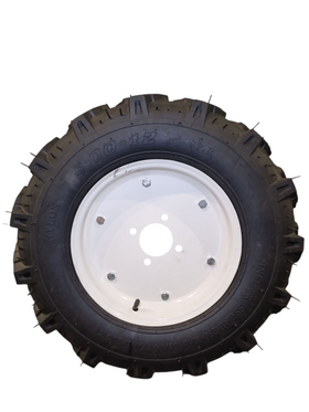 Roata Agricola Pneumatica 5.00-12 cu Janta Alba si Profil de Tractiune - PRODUS MEDIU
