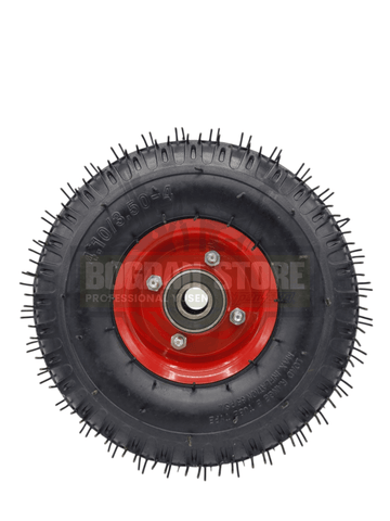 Roata Pneumatica 3.50-4 cu Janta Rosie si Rulmenti