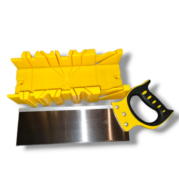 Set Fierăstrău Manual 325 mm și Cutie de Tăiere în Unghi (Mitre Box), 12 TPI, Tăieri la 45° și 90°