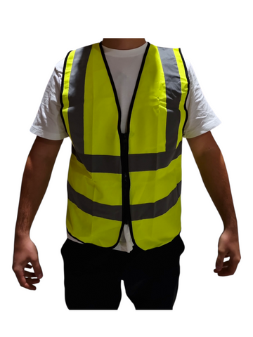 Vestă Reflectorizantă 80-7 cu Fermoar și Benzi Reflectorizante