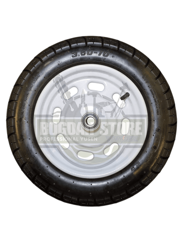 Roată Pneumatica Heavy-Duty 3.50-10 - 8PR cu Janta Alba si Rulmenti