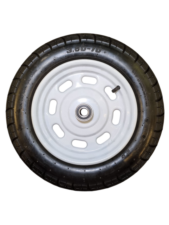 Roată Pneumatica Heavy-Duty 3.50-10 - 8PR cu Janta Alba si Rulmenti