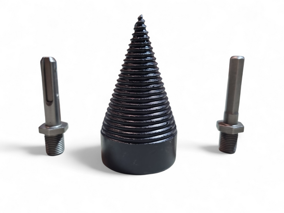 Con despicator lemn pentru bormasina cu 2 adaptoare