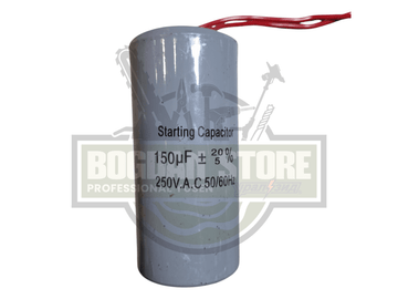 Condensator de Pornire Motor – 150uF, 250VAC, cu Cabluri Roșii