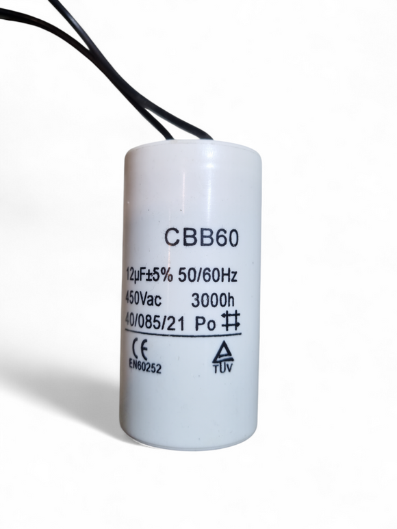 Condensator Motor CBB60 – 12uF, 450VAC, cu Cabluri Integrate