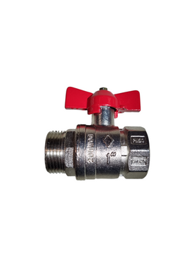 Robinet Sferic (cu Bila) de 1 inch cu Fluture Roșu Nr 1