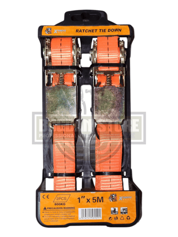 Set 2 Chingi cu Clichet (Ratchet Tie-Down) 2.5 cm x 5 m