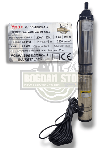 Pompa submersibila multietajata de mare adancime YPAN , 6.5mc/h, 1500w, distanta pompare 150m, 8 turbine
