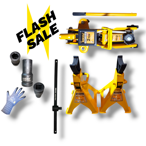 PACHET PROMO: Cric Hidraulic Tip Crocodil, 2 Tone + Set 2 Capre Auto BEBONA, 3 Tone + MANUSI + PRELUNGITOR 500MM + TUBULARA LA ALEGERE (17, 19 , 12)