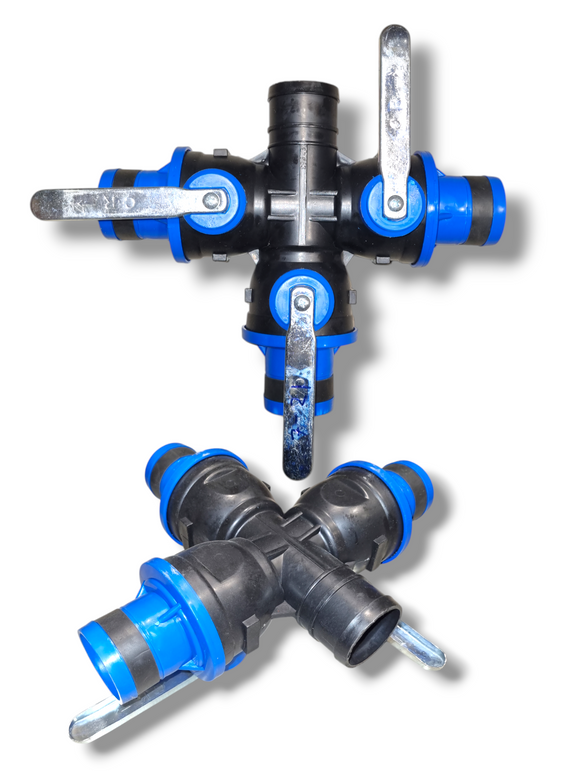 Distribuitor Apa Furtun Pompier 2" cu 3 Iesiri