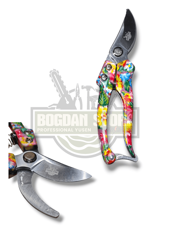 Foarfeca de Vie pentru Flori, Model Mic cu Design Floral