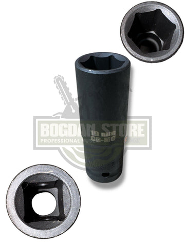 Cheie Tubulara de Impact Adanca – 19mm - CR-MO - 1/2"
