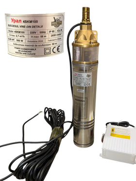 Pompă Submersibilă de Adâncime 4SKM100, 500W, 58m, pentru Ape Curate