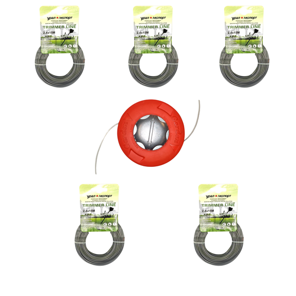 PACHET PROMO: 5x FIR MOTOCOASA 2.4 x 15 M  + CAP TAMBUR GARDEN