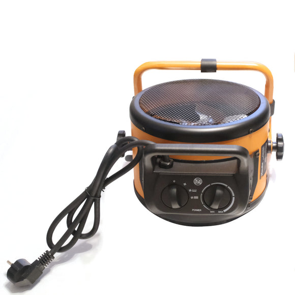 Aeroterma electrica Kzubr KEFH-2000 K11121, 2KW/2000W, 3 trepte putere, Flux de aer 250 m³/h, Termostat