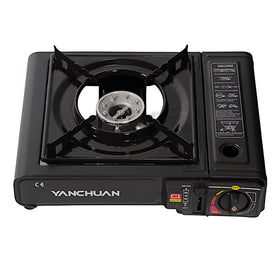 Aragaz camping, aprindere automata, dubla alimentare butelie spray sau gaz