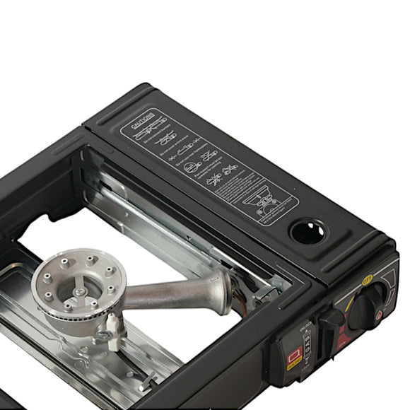 Aragaz camping, aprindere automata, dubla alimentare butelie spray sau gaz