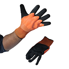 Manusi latex portocaliu-negru