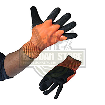 Manusi latex portocaliu-negru
