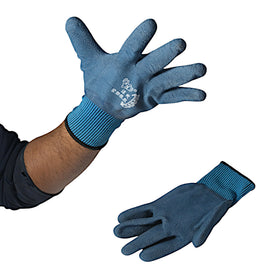 Manusi poliester albastru cauciucat