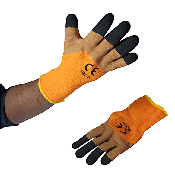 Manusi poliester portocaliu-maro-negru