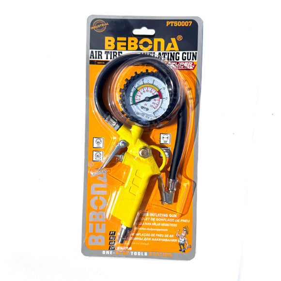 Pistol aer umflare roți cu manometru BEBONA