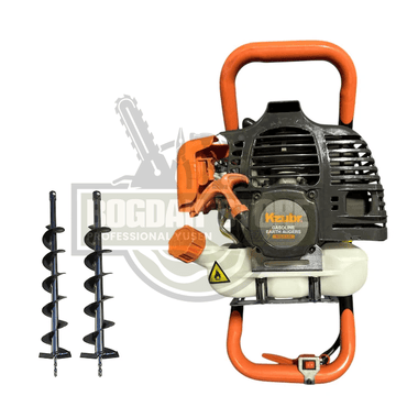 Foreză de pământ (motoburghiu) pe benzină KZUBR KGEA-520, motor 2T, 1400W, cu 2 burghie (100 și 200 mm)