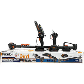 KIT foarfeca gradina si mini drujba cu acumulator, cu brat 2m telescopic, Kzubr K10034