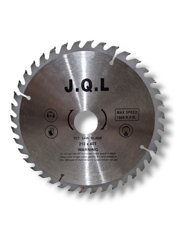 Pânză Circular J.Q.L 210 x 25.4mm, 40 Dinți TCT (Vidia), pentru Debitări Lemn și Panouri