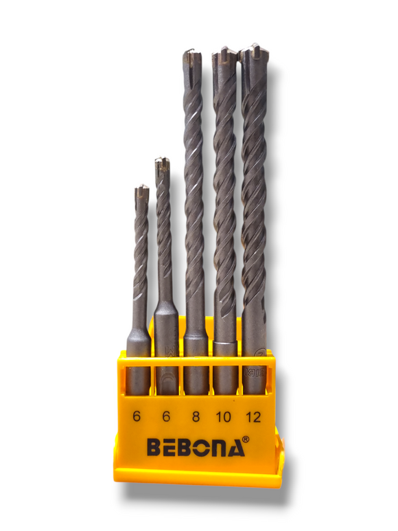 SET 5 Burghie SDS PLUS BEBEONA (5, 6, 8, 10, 12 mm) – Pentru Beton