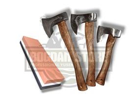 PACHET PROMO: Set 3 Topoare + Piatra de Ascutit